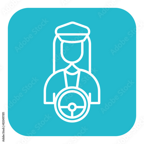 Lady Driver vector icon. Can be used for Railway iconset.