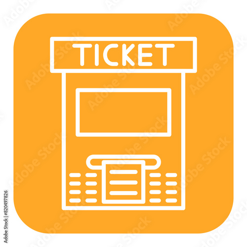 Ticket Machine vector icon. Can be used for Railway iconset.