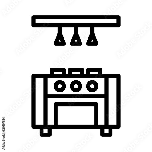 Kitchen icon or logo illustration outline black style