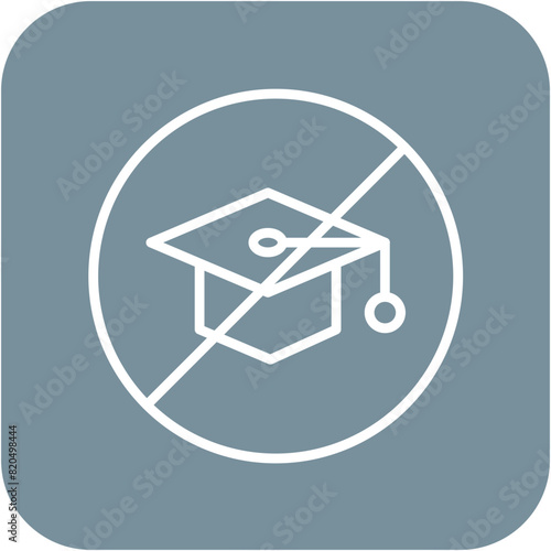 No Education vector icon. Can be used for Homeless iconset.