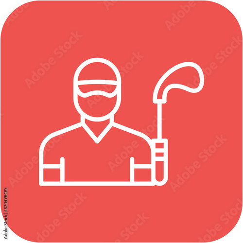 Golf Player Male vector icon. Can be used for Golf iconset.