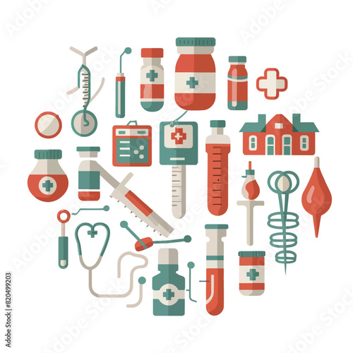 vector medical medicines tools icons nutritional, dentistry, cardiology, surgery, nanotechnology
