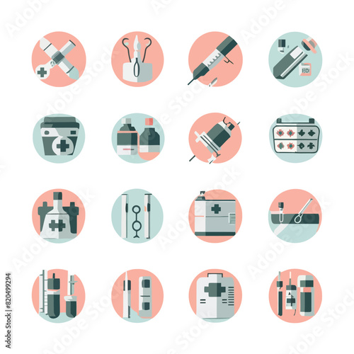 vector medical medicines tools icons nutritional, dentistry, cardiology, surgery, nanotechnology
