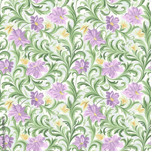 Floral variety color  form natural  seamless fabric pattern.