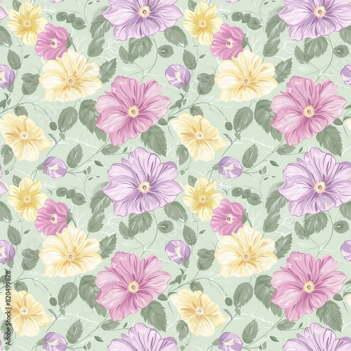 Floral variety color  form natural  seamless fabric pattern.