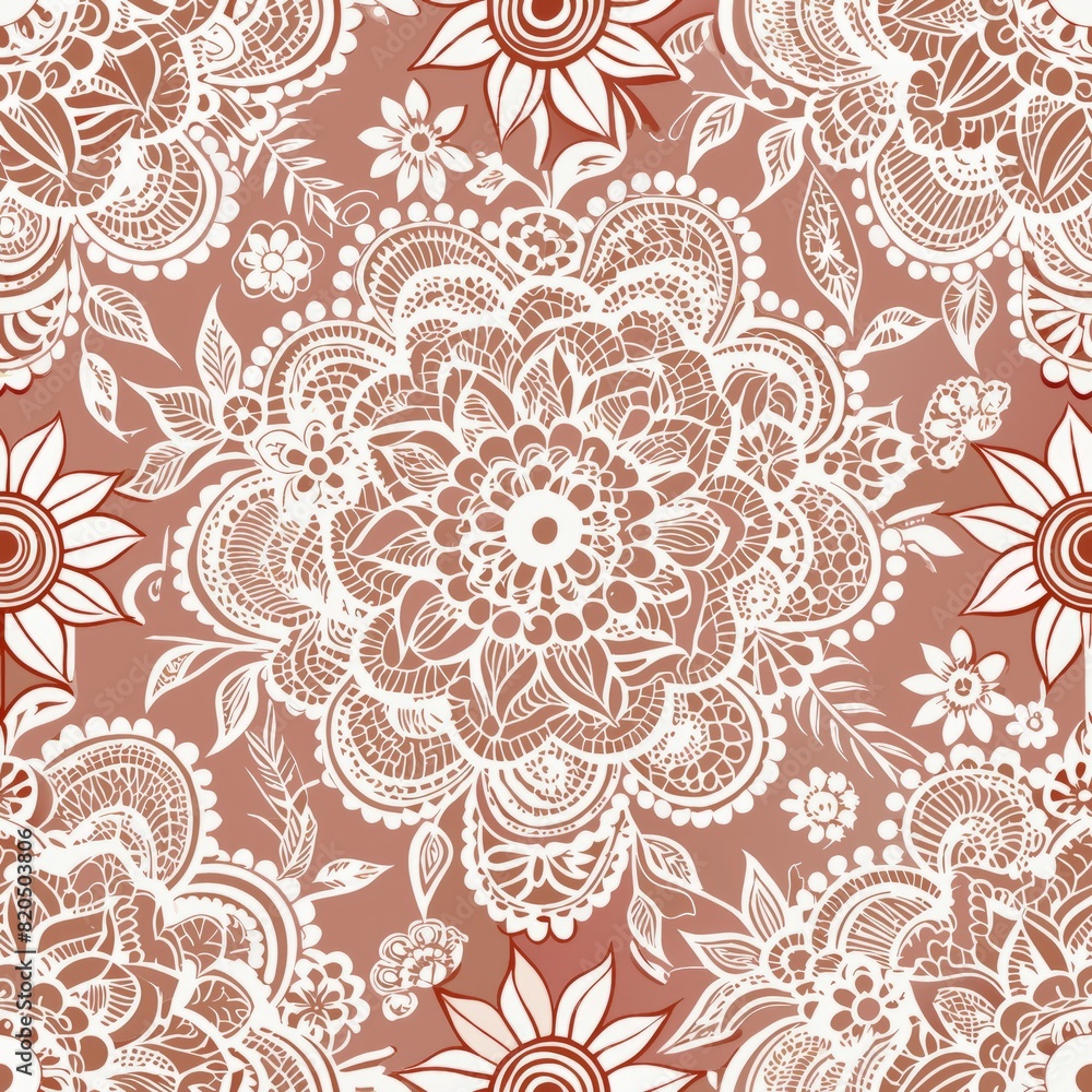 Seamless pattern of intricate lace sketches, adding a touch of delicate beauty to your gift wrap, Generative AI Seamless pattern of intricate lace sketches, adding a touch of delicate beauty to your gift wrap, Generative AI
