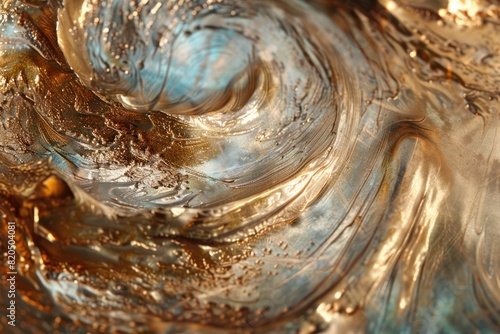 Swirls of metallic sheen catching the light, transforming the ordinary into a shimmering spectacle of otherworldly allure. photo