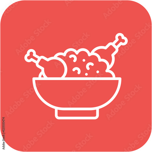 Chicken Rice vector icon. Can be used for World Cuisine iconset.