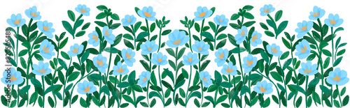 Wallpaper Mural blue flowers border Torontodigital.ca