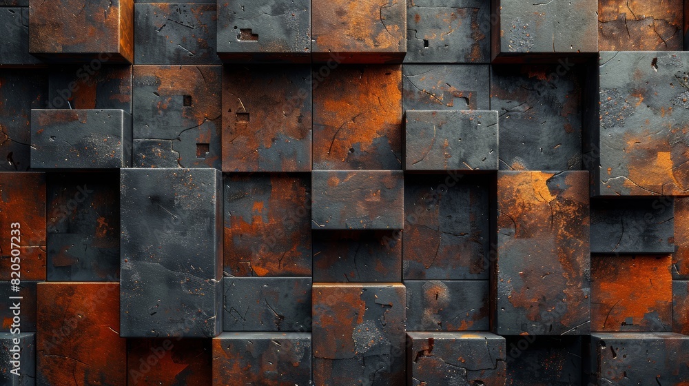 Darm metal steel plane stripe block brick abstract geometric shapes architecture Asymmetrical 3d rendering Background Generative AI Darm metal steel plane stripe block brick abstract geometric shapes architecture Asymmetrical 3d rendering Background Generative AI
