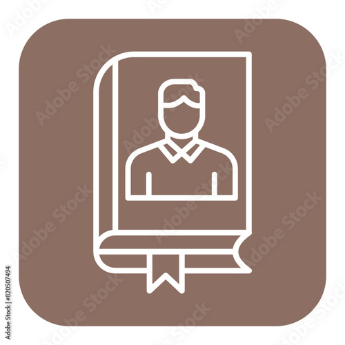 Autobiography vector icon. Can be used for Literature iconset.
