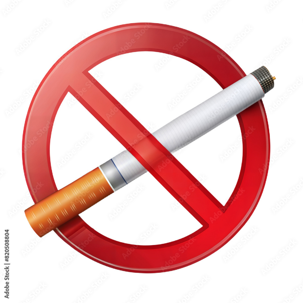 no smoking realistic cigarette sign a white background no smoking realistic cigarette sign a white background