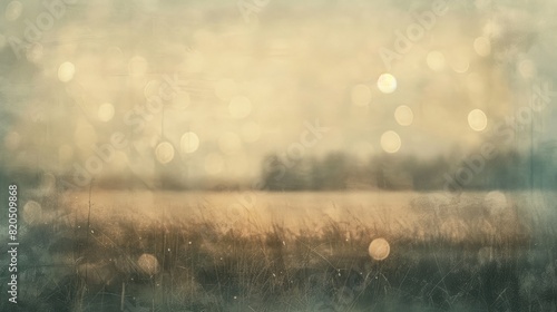 Soft focus and abstract patterns merging in a rainy, vintage landscape. #820509868