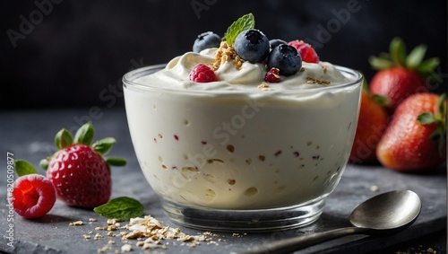 Greek yougurt dessert cream white 