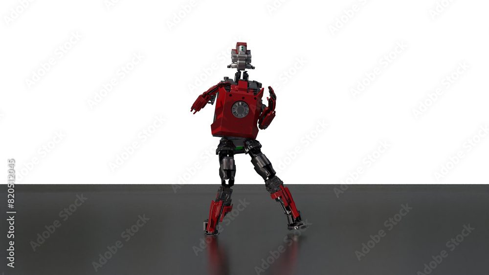 Naklejka premium robot dancing transparent background for push on background 3D PNG photo