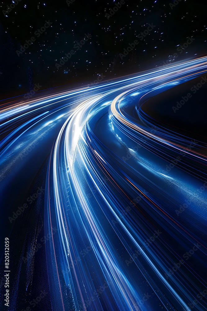 Hypnotic Light Trails Illuminating Futuristic Dimensional Roadway in Captivating Cinematic Atmosphere Hypnotic Light Trails Illuminating Futuristic Dimensional Roadway in Captivating Cinematic Atmosphere