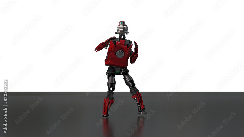 Naklejka premium robot dancing transparent background for push on background 3D PNG photo