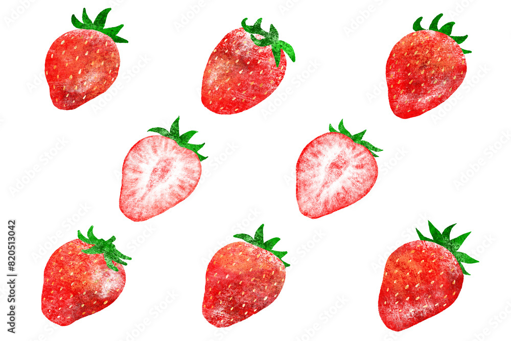 いちごの手描きイラスト