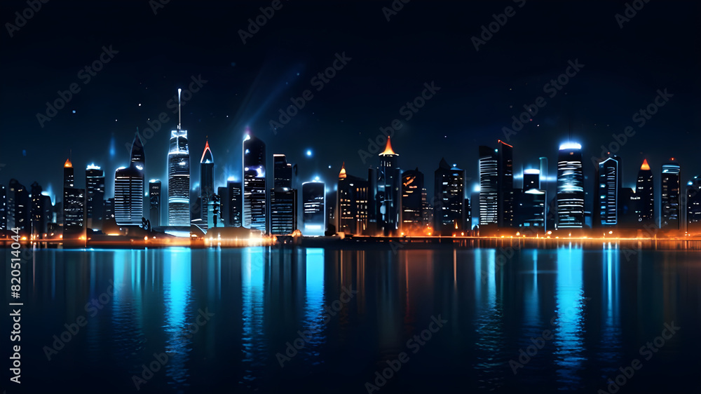 Modern artistic neon effect urban city or skyscrapers background and futuristic townscapes ai generative Modern artistic neon effect urban city or skyscrapers background and futuristic townscapes ai generative