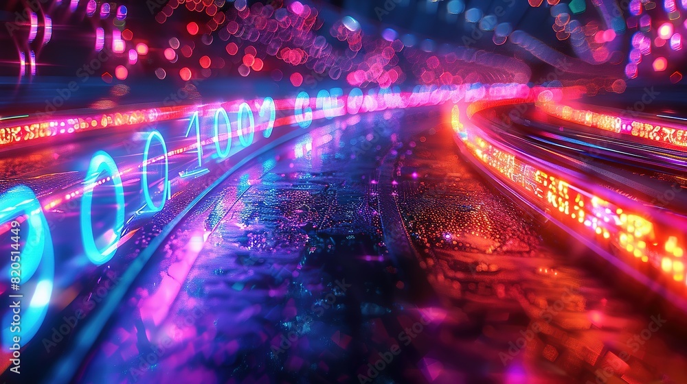 Obraz premium Interstellar Hyperdrive: Warp Speed in Blue-Purple Hues