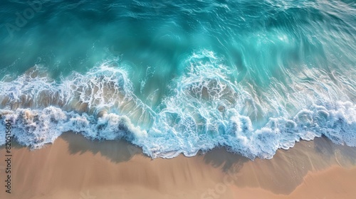 Background Waves on White Sand Beach © avivmuzi
