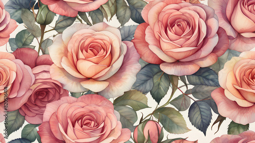 AI image generate rose patten photo