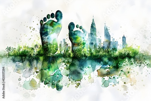 Watercolor of Urban Carbon Footprints Driving Climate Change and the Pursuit of Sustainable Cities for a Low-Carbon Future