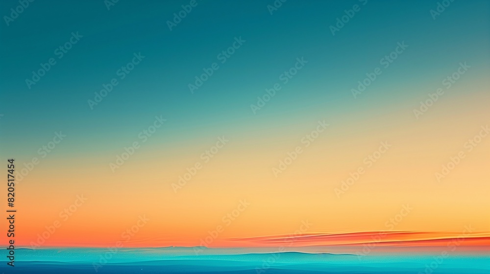 : Soft gradients of cool blues and warm oranges merging seamlessly, creating a serene and harmonious abstract landscape.