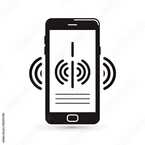 a black cell phone with a round button on a isolated background