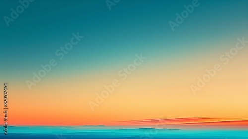   Soft gradients of cool blues and warm oranges merging seamlessly  creating a serene and harmonious abstract landscape.