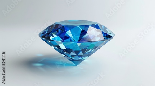 A 3D illustration of a blue diamond on a white background.          