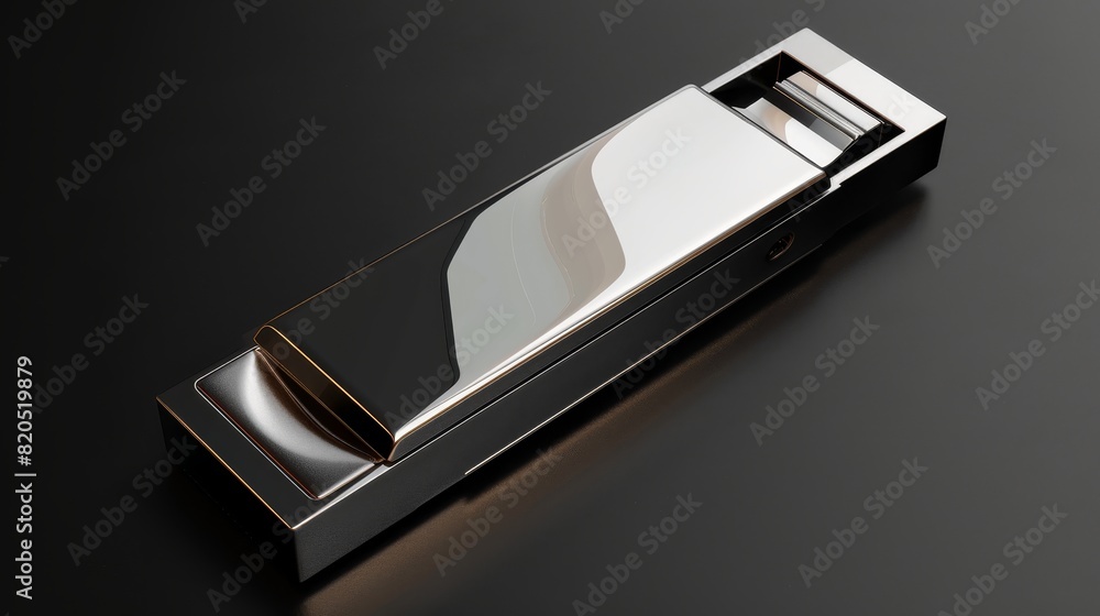 Elegant flash drive with a premium design, isolated background, studio lighting emphasizing its luxurious look, perfect for tech advertisements Elegant flash drive with a premium design, isolated background, studio lighting emphasizing its luxurious look, perfect for tech advertisements