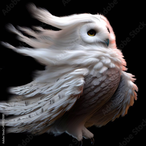 3D furry forest animal with beautiful colors and white background. with Generative AI technology