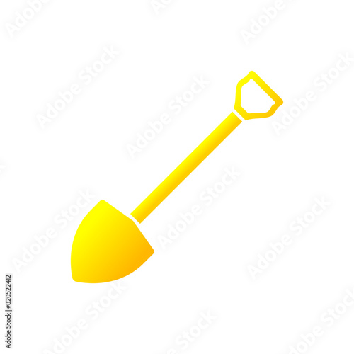 Gold Digging Shovels Vector illustration isolated on transparent background.PNG format