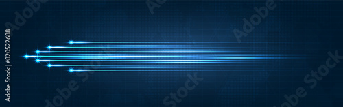 Blue light streak, fiber optic, speed line, futuristic background for 5g or 6g technology wireless data transmission, high-speed internet in abstract. internet network concept. vector design