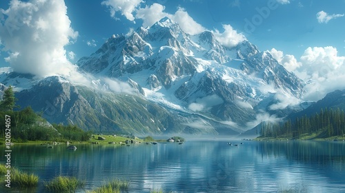 lake and mountains