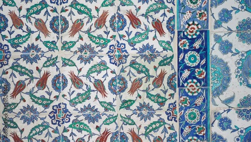 the Turkish ceramic tiles from eyupsultan Mosque, Istanbul photo