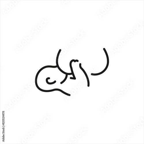 Breastfeeding icon. Stylized depiction of a mother nursing a baby, highlighting the natural and nurturing aspect of maternal care. Represents breastfeeding support, infant health. Vector illustration
