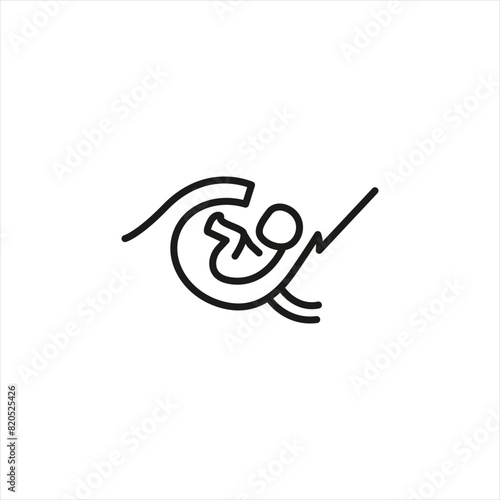 Caesarean section icon. Simplified representation of a cesarean delivery, illustrating a surgical procedure to deliver a baby. Key symbol for medical education, prenatal care. Vector illustration photo