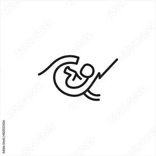 Caesarean section icon. Simplified representation of a cesarean delivery, illustrating a surgical procedure to deliver a baby. Key symbol for medical education, prenatal care. Vector illustration