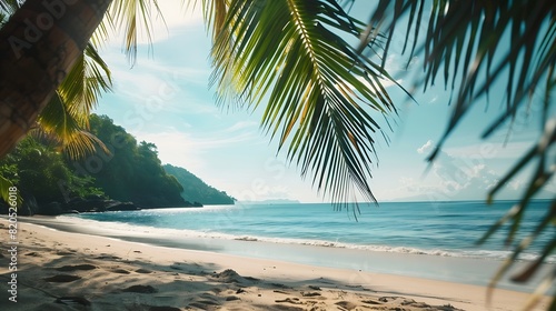 Nature landscape view of beautiful tropical beach and sea in sunny day Beach sea space area   Generative AI