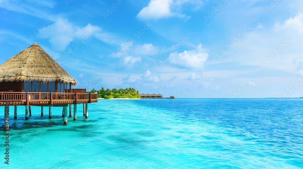 Maldives Islands Ocean Tropical Beach : Generative AI