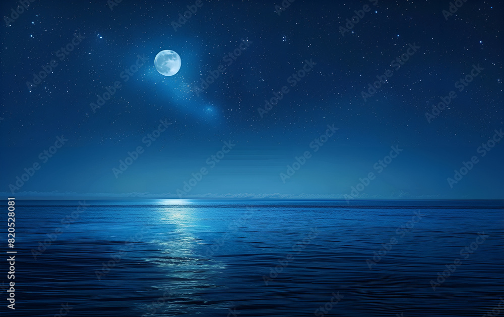 Blue moon over the sea with starts High detailed and Serene Blue Moon Over the Ocean Blue moon over the sea with starts High detailed and Serene Blue Moon Over the Ocean