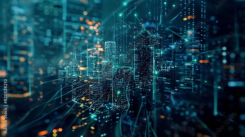 Smart city and digital transformationBig data connection technology Telecommunication and communication network concept : Generative AI Smart city and digital transformationBig data connection technology Telecommunication and communication network concept : Generative AI