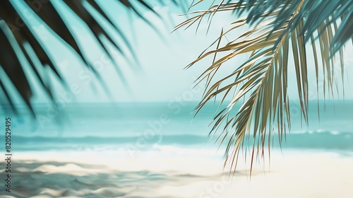 Palm and tropical beach   Generative AI