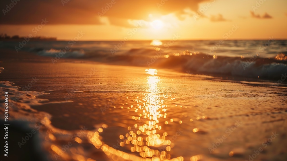 sunset and beach : Generative AI