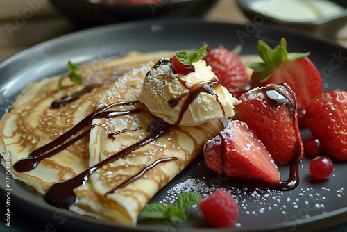 delicious crepes with ice-cream