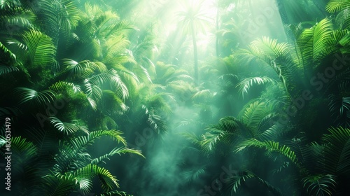 Green Tropical Forest Background