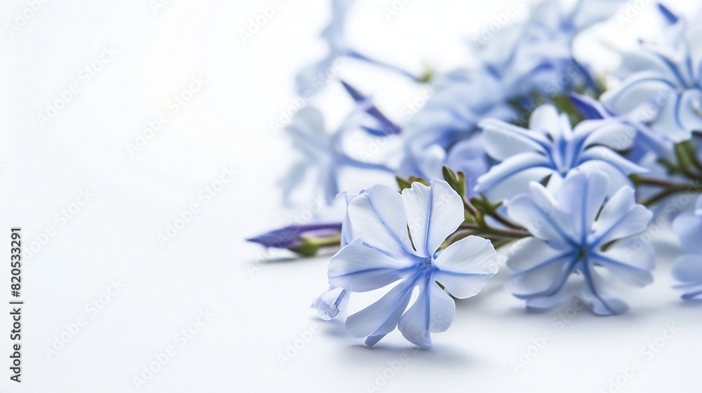 White plumbago or Cape leadwort flowers Close up small blue flowers bouquet isolated on white background : Generative AI White plumbago or Cape leadwort flowers Close up small blue flowers bouquet isolated on white background : Generative AI