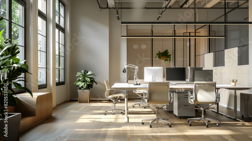 Inspiring office interior design Scandinavian style Office featuring Natural lighting architecture.